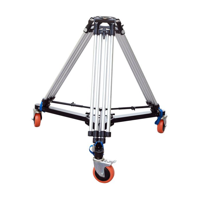 Proaim Heavy-Duty Mitchell Tripod Stand with Spreader + Portable Dolly