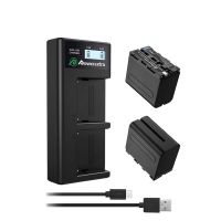 2 аккумулятора + зарядное устройство Powerextra NP-F970 (micro USB)