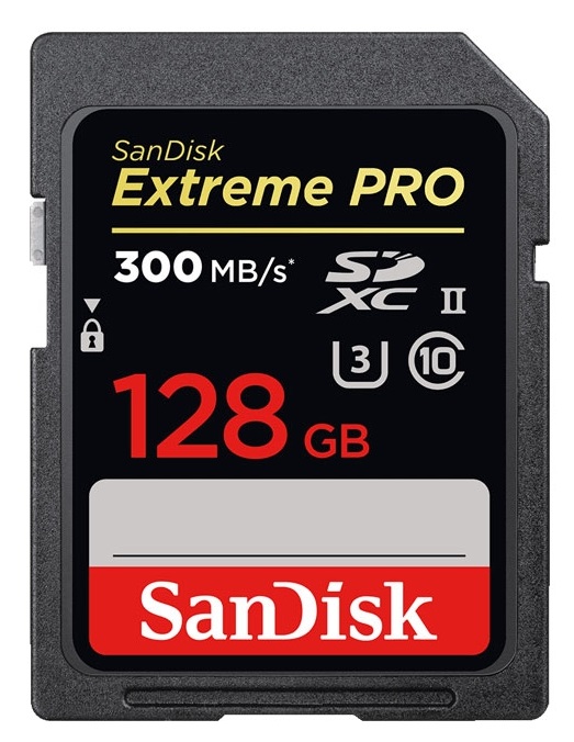   128Gb SanDisk Extreme Pro SDXC UHS-II U3 (300/260 MB/s)