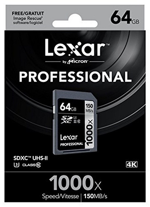   Lexar 64GB 1000x 150MB/s SDXC Card UHS-II U3 4K
