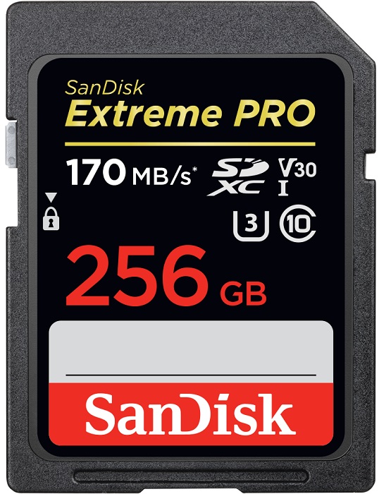   256Gb SanDisk Extreme Pro SDXC UHS-I U3 V30 (170/90 MB/s)